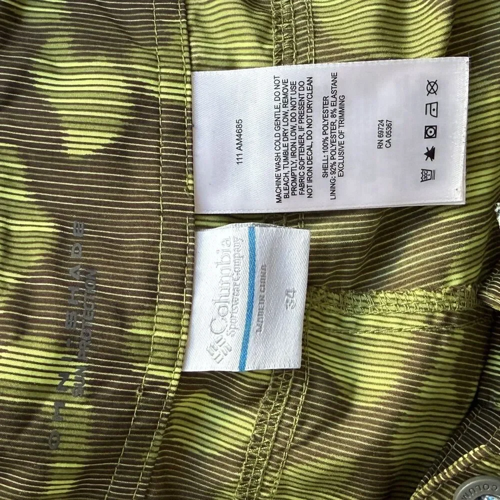 Columbia Swim Board Shorts Mens 34 Green Floral Hawaiian Swim Trunks Beach